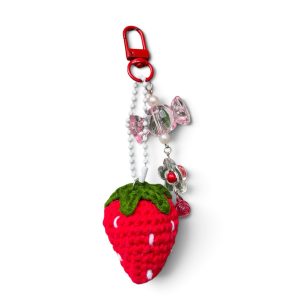 STRAWBERRY BEADS KEYCHAIN